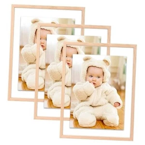 11x14 Floating Picture Frames - 11"x14" Oak Wood Picture Frame, Double-Sided - Picture 1 of 7