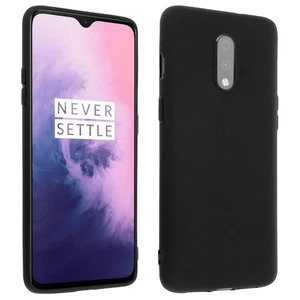 Gelhülle, flexibles Backcover für Oneplus 7, frosted case – Schwarz - Bild 1 von 6