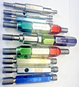GEWINDESTECKER MESSGERÄT GO NO GO SETS (9) 3/8,7/16,5/8,11/16 VERSCHIEDENE TPI’S USA 🇺🇸 - Bild 1 von 16