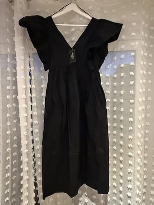 Wyse London  Emmeline Cotton Black Floral Dress Midi - Size 1 (UK 8)  BNWT - Image 1 of 4