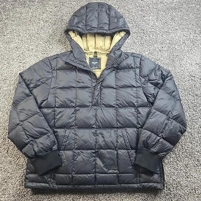 Todd Snyder Jacket Mens Medium Black Down Quilted Puffer Pullover Half Zip  - Image 1 of 4