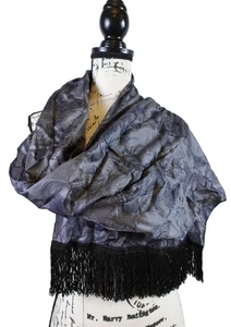 Prochownick Damen Klavier Schal Seidenmischung Fransen Italy Fun 63x15 Blumen Rosen - Bild 1 von 9