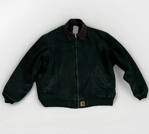Carhartt Santa Fe Vintage Coat Jacket J14 SPC Large Green - Picture 1 of 15