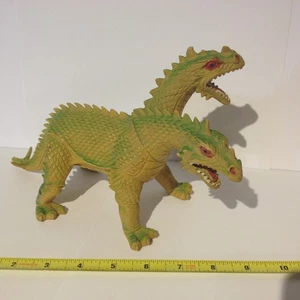 Figura de Hong Kong Imperial 1984 de colección dragón de dos cabezas verde amarillo 11 x 7" - Imagen 1 de 19