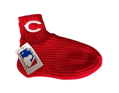 Calcetines botín de punto acrílico vintage MLB Cincinnati Reds nuevos con etiquetas Foto 1 de 4