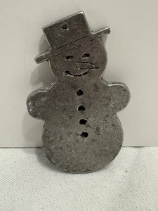 Feiner Zinn Schneemann Weihnachtsschmuck 4 Zoll - Bild 1 von 3