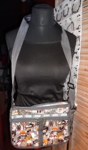 Lesportsac Handtasche Comic Stil Figuren - rar Luxus grau bunt - Bild 1 von 3
