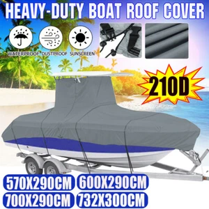 For Center Console Boats With T-Top Roofs 210D Heavy-Duty Boat Cover 16-24FT - Picture 1 of 15