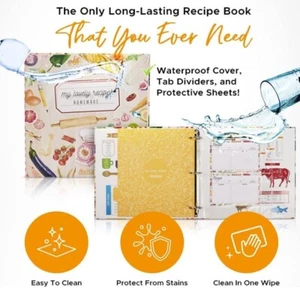 Recipe Binder Organizer Kit, 60 Recipe Cards, 80 Page Protectors, 12 Dividers - Picture 1 of 5