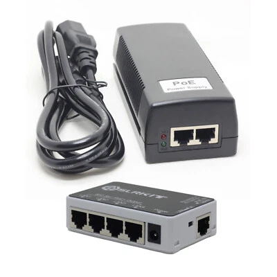 60watt PoE++ Expansion Kit 802.3BT PoE Injector + 5-Port PoE Passthrough Switch - Image 1 of 4