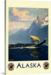 Alaska von North Pacific Train Eisenbahn Poster Kunst Leinwand Wickelkunst bis 20 x 30 Zoll - Bild 1 von 3