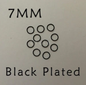 100x Black 7mm Split Single Ring Open Jump Rings Round Circle Findings 10/20/50x - Picture 1 of 5
