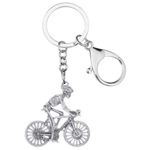 Halloween Enamel Antique Silver Skull Bicycle Keychains Key Ring Jewelry Gifts - Picture 1 of 7