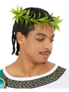 Adult Grecian Laurel Leaf Headdress Roman Toga Party Fancy Dress Mens Ladies - Picture 1 of 2