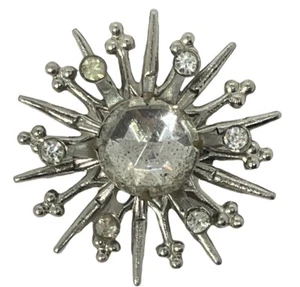 Ciondolo vintage con strass spilla da bavero fiocco di neve - Foto 1 di 4