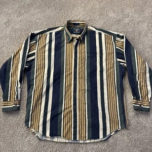 Vintage Chaps Ralph Lauren Shirt Men’s XL Striped Long Sleeve Button Down Y2K - Picture 1 of 14