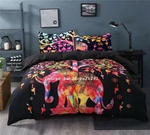 Indian Bedding Comfort Set orange Tree of Life Duvet Doona Quilt Cover King Size - Picture 1 of 47