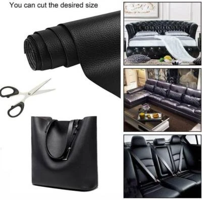 MARKENLOS Schwarzes Leder reparieren Kunstleder Patch selbstklebendes Patch 50x137cm