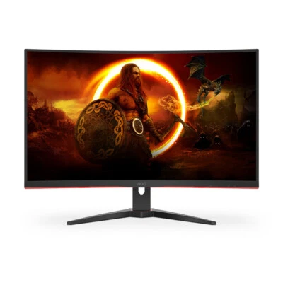 AOC C32G2ZE/BK 31.5" FHD Curved LED Monitor, Aspect Ratio 16:9, Resp Time 1 ms - Image 1 of 4