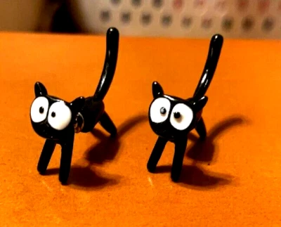 PENDIENTES GATO NEGRO NO ACEO "  Foto 1 de 4