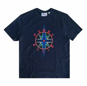 Camiseta gráfica de algodón manga corta con logotipo de Perry Ellis para hombre, negra[M] - Imagen 1 de 1