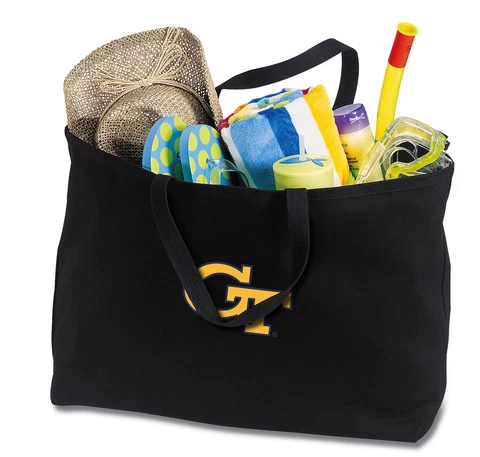 Georgia Tech Tote Bag LARGE Grocery Shopper Bags GA Tech Beach Shopping Totes Cover