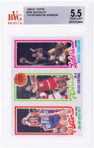 1980 Topps #146 Jan Van Breda Kolff/Julius Erving/Magic Johnson BVG 5.5