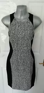Rag & Bone New York Size 2 Black White Stretch Wiggle Dress Back Zip Lined - Picture 1 of 9
