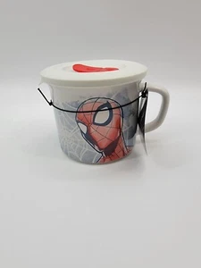 (Lot Of 2) CorningWare Disney Spiderman 20 oz Ceramic Meal Mug w Vented Lid New - Picture 1 of 11