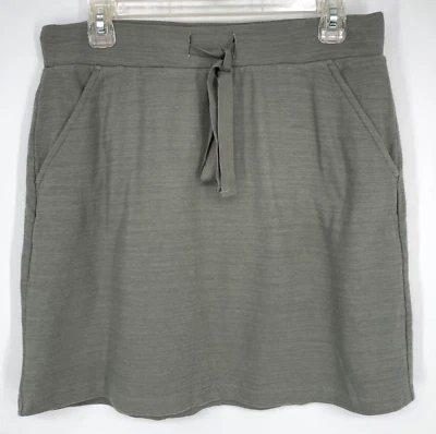 NEW Loft Women’s size M 100% Cotton jersey Knit Pull On Skirt drawstring olive - Image 1 of 4