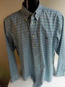BROOKS BROTHERS 1818 "REGENT" LS Checkered Shirt SZ XL Navy/White,Green - Picture 1 of 4