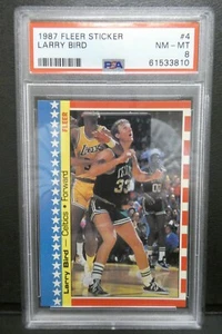 1987 Fleer Sticker Larry Bird #4 PSA 8 NM-MT - Bild 1 von 2