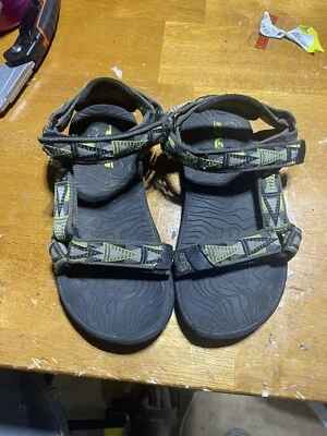 Sandalias universales originales Teva para niños talla 13 K negras/verde azulado con tiras Foto 1 de 4