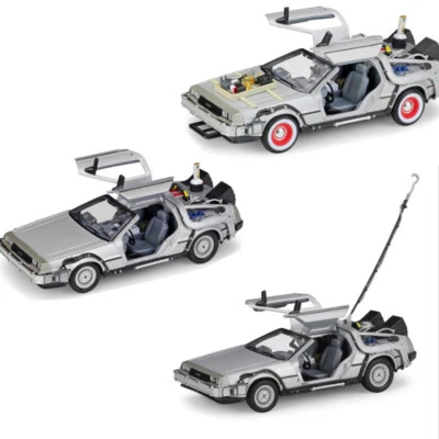 Welly 1:24 Back to future I II III Time machine Delorean Diecast Car model - Imagem 1 de 4