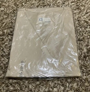 Wink Wonder Work Scrub Top Womens Extra Large Khaki Tan V-Neck Scrub Top Pocket - Picture 1 of 13