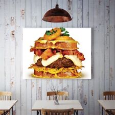 Yummy Hamburger Art Decor Poster Canvas Paintings Prints Home Office GQ3
