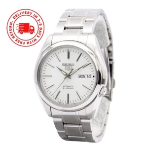 Seiko 5 Dress White Dial Automatic SNKL41J1 Men's Watch Silver Band Case 37 mm - Picture 1 of 8