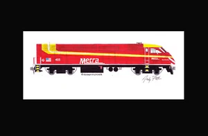 Metra Rock Island Heritage MP36PH #425 11""x17"" estampado enmarañado firmado por Andy Fletcher - Imagen 1 de 1