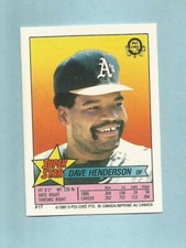 1989 O-Pee-Chee Baseball Sticker Dave Henderson #17 Eddie Murray #238 Back