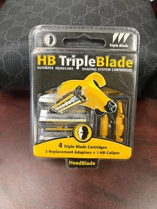 HB HeadBlade 4 TripleBlade Cartridges 2 Replacement Adapters Brand New! - Picture 1 of 2