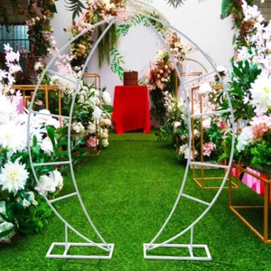 2 PIEZAS Media Luna Boda Arco Marco Fiesta Marco Soporte Floral Estante Nuevo - Imagen 1 de 15