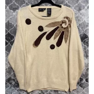 Vintage Uno & Una Seide Angora Lammwollmischung Pullover Damen M Y2K Boho Cottagecore - Bild 1 von 5