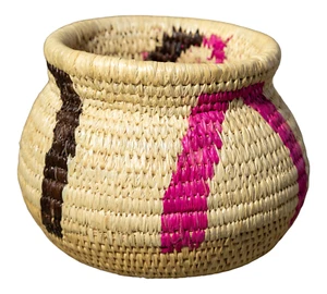 Pink and Black Rainforest Vintage Basket - Picture 1 of 9