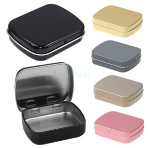Tinplate Tin Flip Box Metal Storage Case Small Storage Box Coin 60x45x15mm - Picture 1 of 39