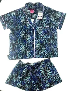 Bottoms Out Gal Womens Small Animal Print Short Sleeve Top w/Shorts Pajama Set - Picture 1 of 4