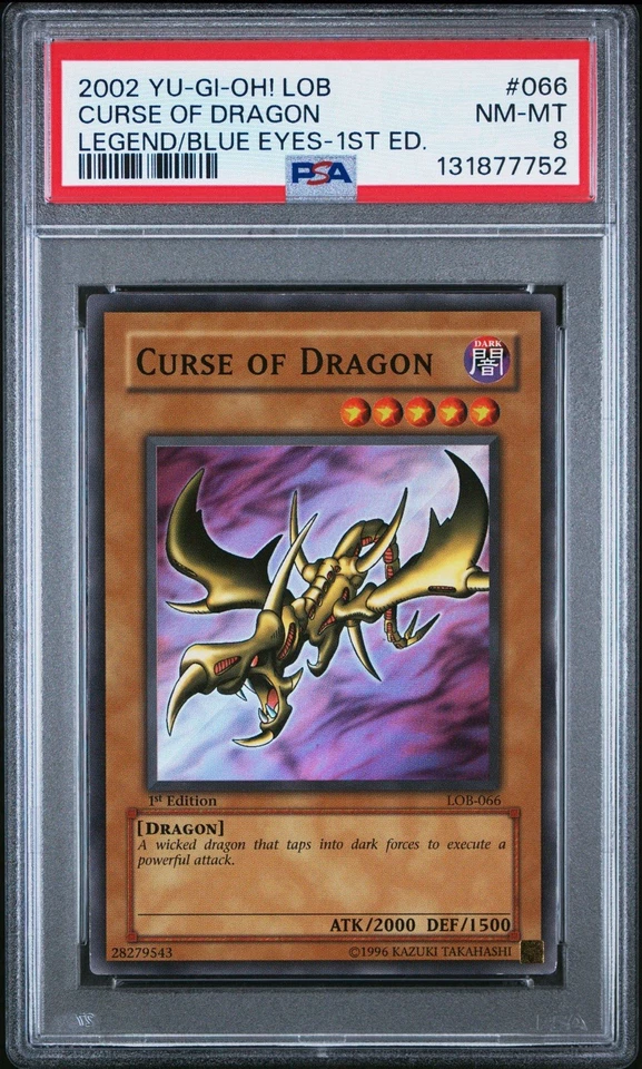 2002 Yu-Gi-Oh! Curse Of Dragon Legend of Blue Eyes LOB 1st Edition Super PSA 8 - Image 1 of 2