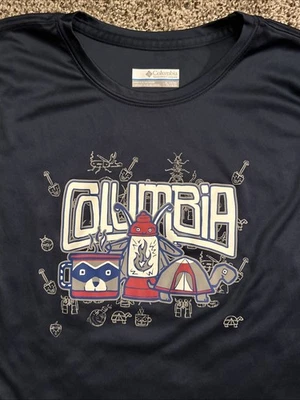 Columbia Blue Graphic  Camping Shirt Size XL 18/20 - Image 1 of 4