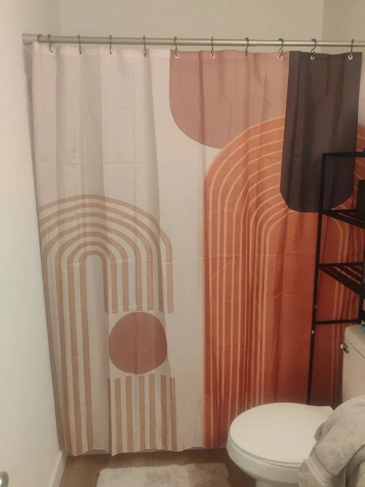 Beautiful Mid-Century Modern Boho Shower Curtain Machine Washable Waterproof - Изображение 1 из 3