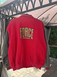 VTG Nike FORCE Jacket L Bomber Varsity USA 90s BASKETBALL WOOL 1980s OG - Picture 1 of 14