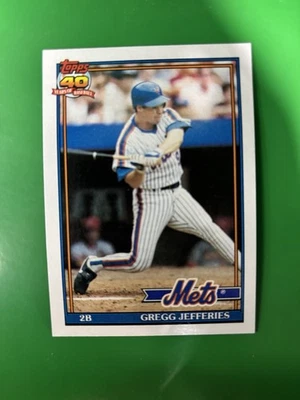1991 Topps Gregg Jefferies New York Mets  #30 - Image 1 of 2